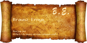 Brausz Ernye névjegykártya